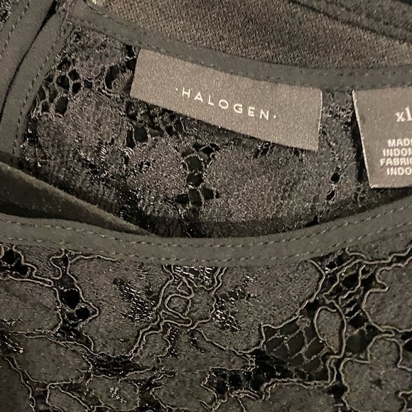 Halogen Black Bell Sleeve Lace Blouse Size XL - Picture 5 of 9